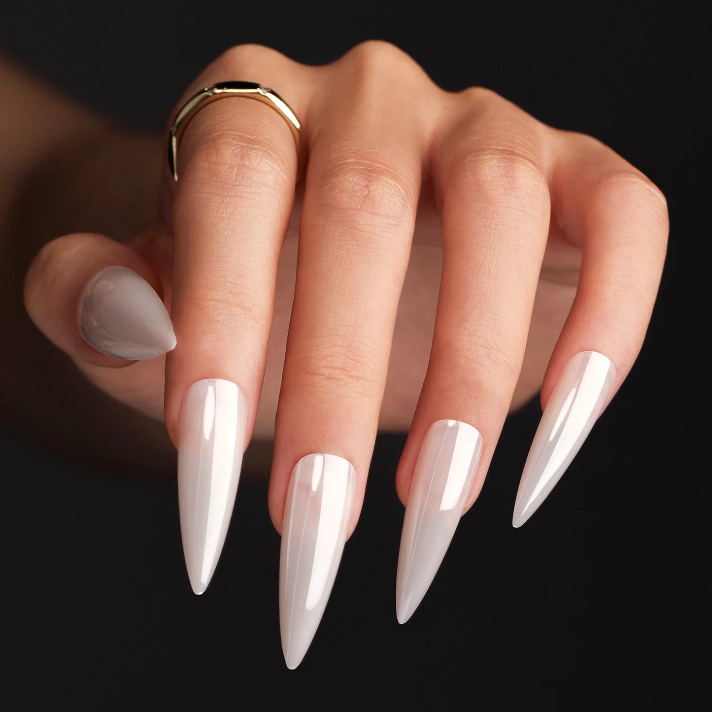 24pcs Punk Metal Fake Nails Press On Finished Long Pointed Silver Mirror y2k Nail Tips Full Cover Stiletto False Nails For Girl