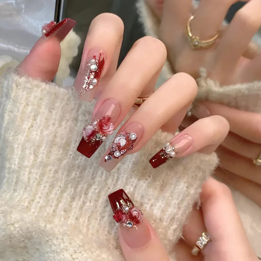 24Pcs 3D kuromi press on nails Y2K Cartoon Handmade Fake Nails Black Gel nail Wearable Nails Cinnamoroll Melody Anime False Nail