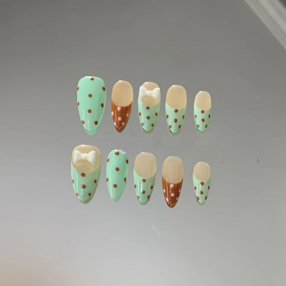 Y2K Punk Style Long Coffin Stiletto Handmade Fake Nails Spice Girls 3D Hello Kitty Flowers Heavy Metal Diamond Wearable Nails