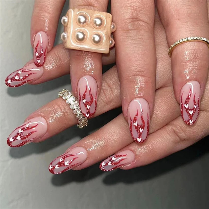 24Pcs/Set Dark Punk Skeleton Long Ballet Fake Nails Art Coffin Wearing Press on Nails False Artifical Acrylic Fake Nail Kits