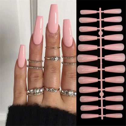 Fake Nails Square Head Cat's Eye French Nail Glitter Powder Press on Nails Waterproof Faux Fingernails False Nails